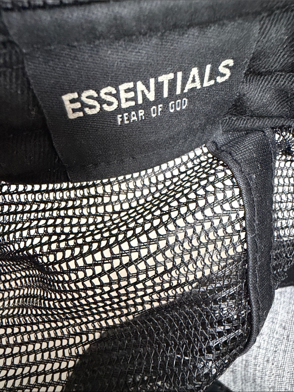 Fear of God Black Trucker Hat with Cream 'E' Patch - Picture 4 of 5